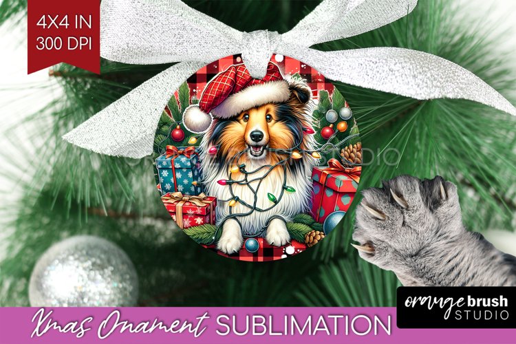 Merry Christmas Shetland Sheepdog Santa Hat Xmas Tree Winter Holiday Canvas Tote Bag Sheltie Dog Lover Gifts Reusable Shopping Grocery Bag 01013