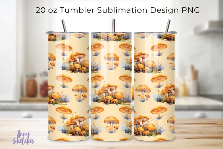 Bioluminescent Mushroom Seamless Tumbler Wrap 20oz