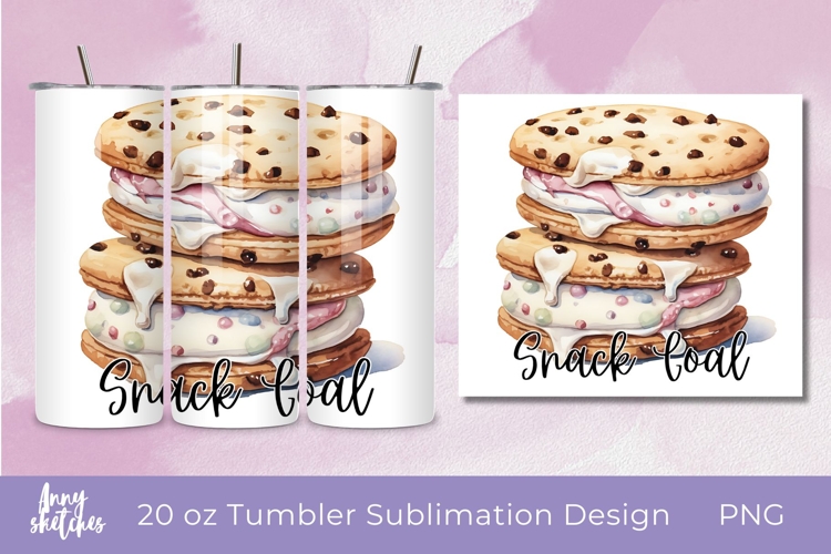 Ice Cream Cookie Sandwich Tumbler Wrap Cute Summer 20 oz