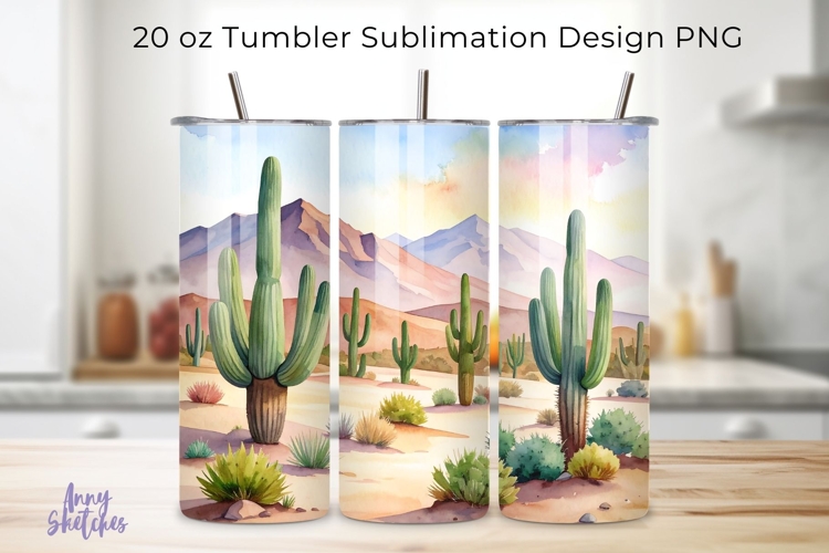California Desert Scene 20 oz Skinny Tumbler Wrap