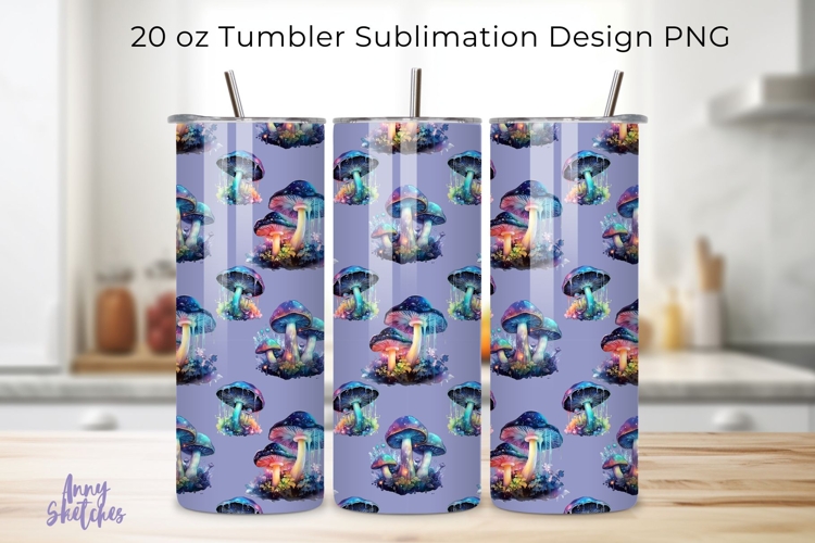 Bioluminescent Mushroom Seamless Tumbler Wrap 20oz