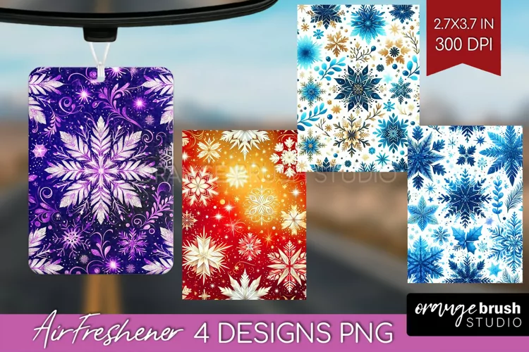 Snowflakes Air Freshener PNG - Christmas PNG Sublimation