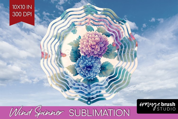 Spring Blossom Wind Spinner Sublimation PNG - Flowers Round