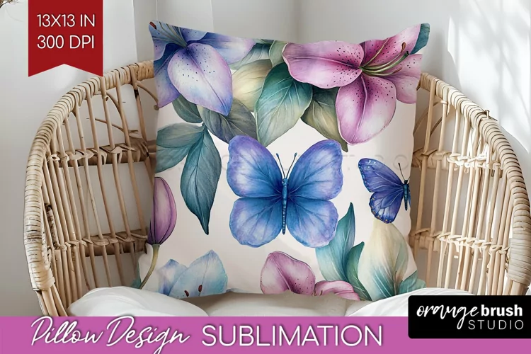 Spring Blossom Pillow Sublimation - Flowers Pillow Cover PNG