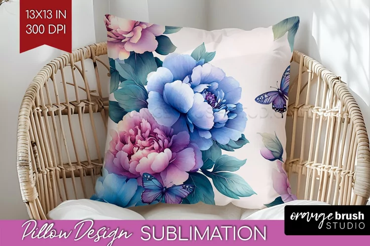 Spring Blossom Pillow Sublimation - Flowers Pillow Cover PNG