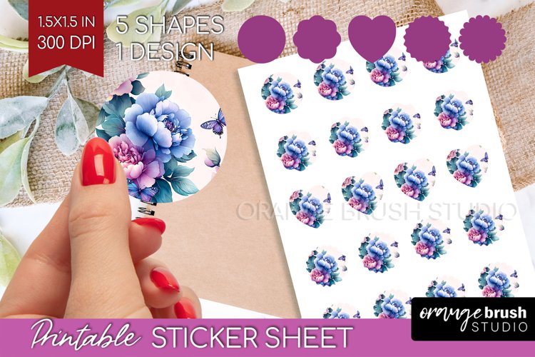 Spring Blossom Round Sticker - Flowers Printable Sticker