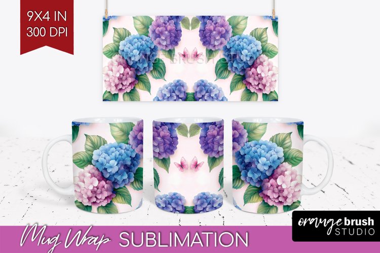 Spring Blossom Mug Wrap - Flowers Mug PNG Sublimation