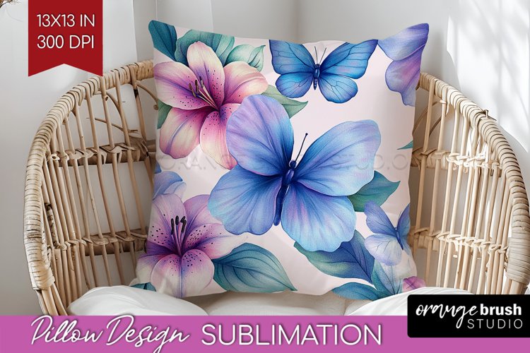 Spring Blossom Pillow Sublimation - Flowers Pillow Cover PNG example image 1