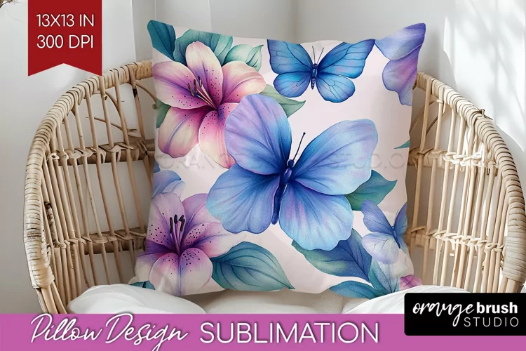 Spring Blossom Pillow Sublimation - Flowers Pillow Cover PNG