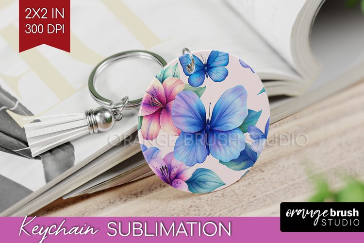 Spring Blossom Keychain PNG - Flowers Keychain Sublimation