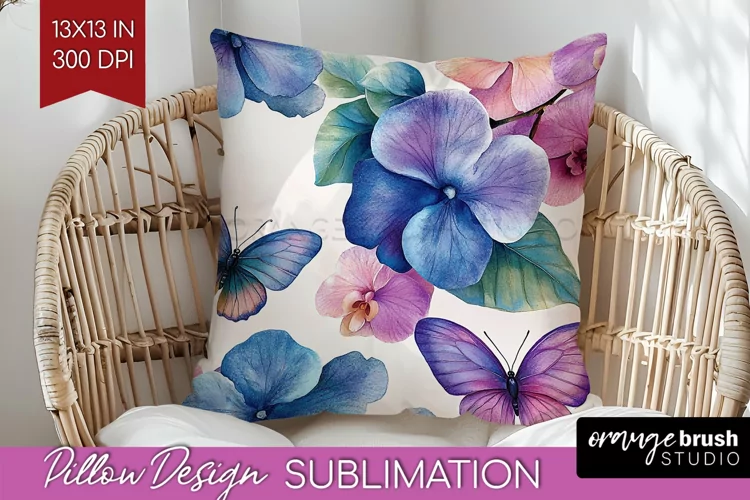 Spring Blossom Pillow Sublimation - Flowers Pillow Cover PNG