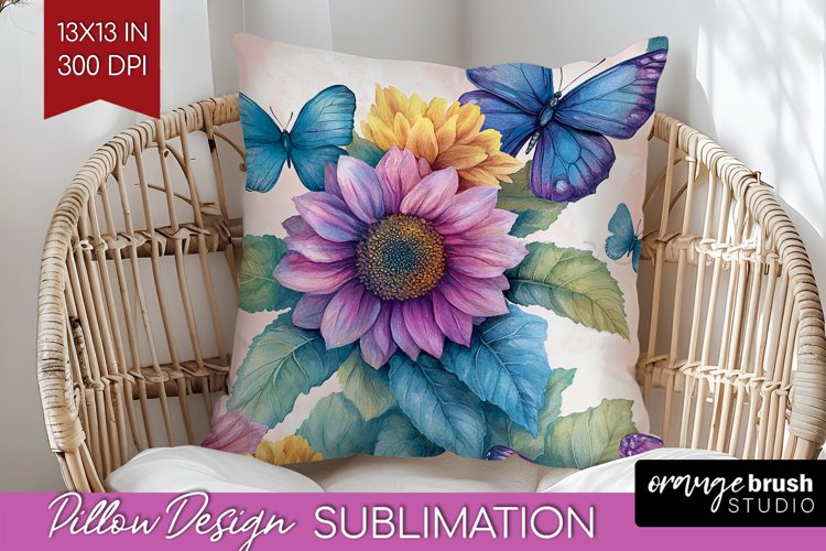 Spring Blossom Pillow Sublimation - Flowers Pillow Cover PNG example image 1