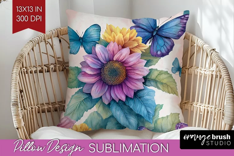 Spring Blossom Pillow Sublimation - Flowers Pillow Cover PNG