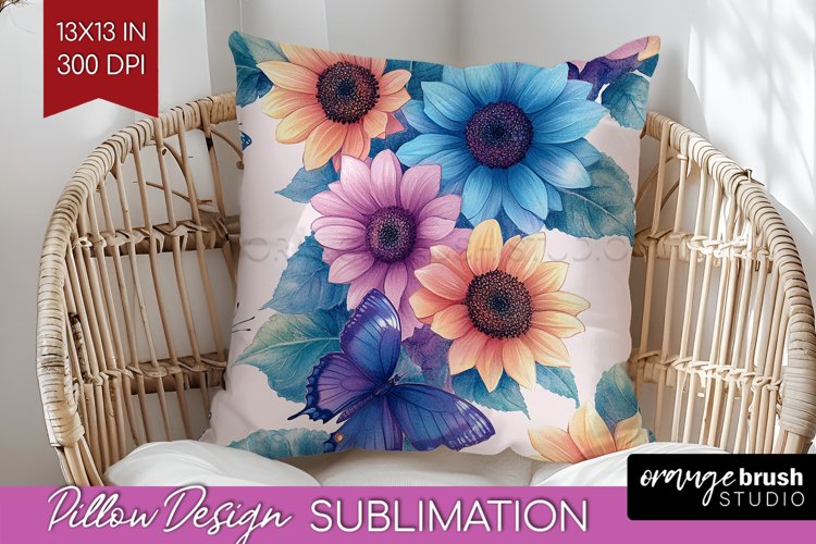 Spring Blossom Pillow Sublimation - Flowers Pillow Cover PNG example image 1