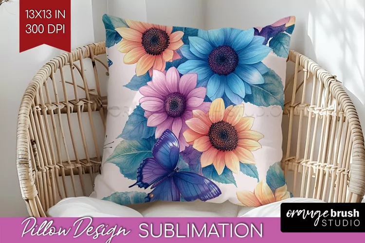 Spring Blossom Pillow Sublimation - Flowers Pillow Cover PNG
