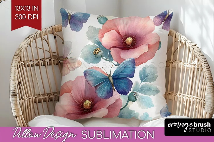 Spring Blossom Pillow Sublimation - Flowers Pillow Cover PNG