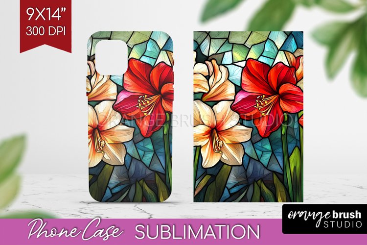 Stained Glass Flowers Phone Case PNG - Floral Case PNG