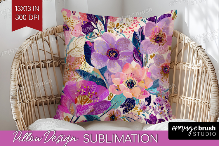 3D Flowers Pillow Sublimation - Summer Pillow Cover PNG