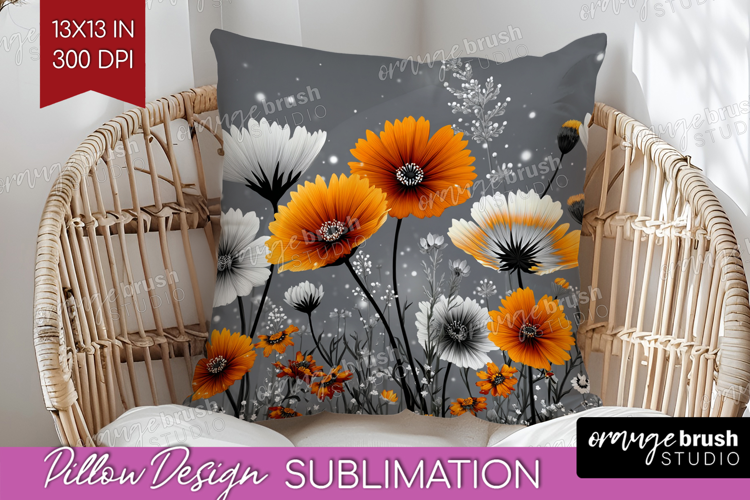 3D Flowers Pillow Sublimation - Summer Pillow Cover PNG