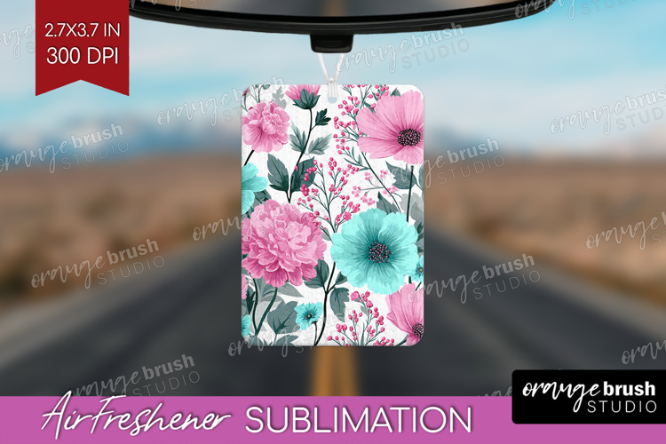 3D Flowers Air Freshener PNG - Summer PNG Sublimation