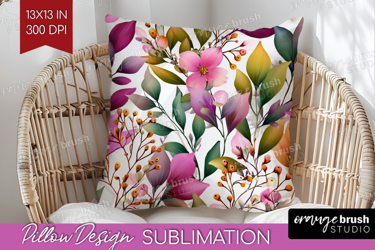 3D Flowers Pillow Sublimation - Summer Pillow Cover PNG