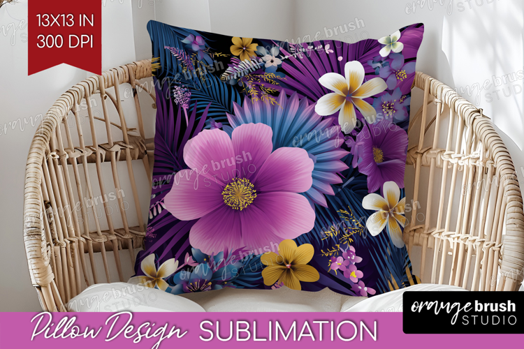 3D Flowers Pillow Sublimation - Summer Pillow Cover PNG