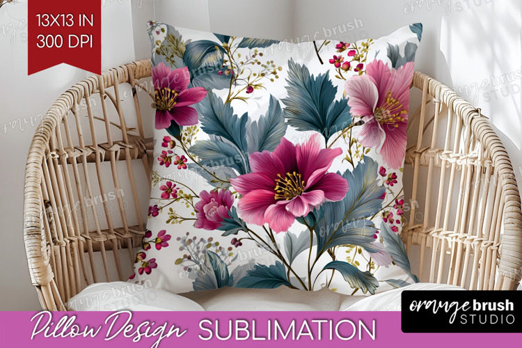 3D Flowers Pillow Sublimation - Summer Pillow Cover PNG