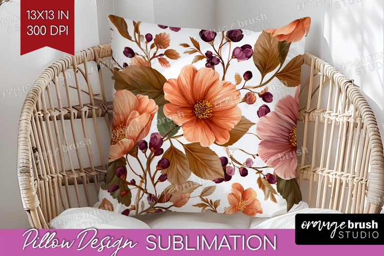 3D Flowers Pillow Sublimation - Summer Pillow Cover PNG