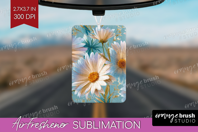 3D Flowers Air Freshener PNG - Summer PNG Sublimation