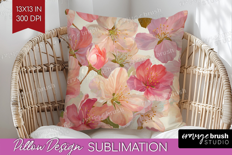3D Flowers Pillow Sublimation - Summer Pillow Cover PNG