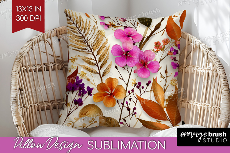 3D Flowers Pillow Sublimation - Summer Pillow Cover PNG