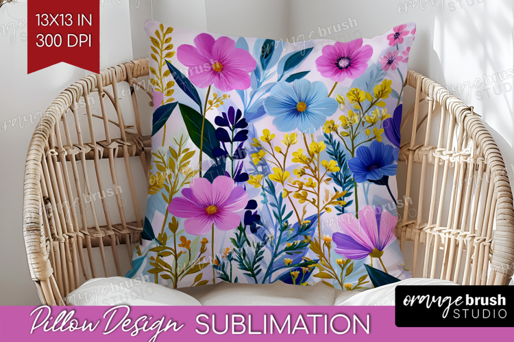 3D Flowers Pillow Sublimation - Summer Pillow Cover PNG
