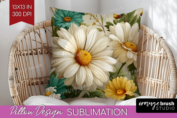 3D Flowers Pillow Sublimation - Summer Pillow Cover PNG