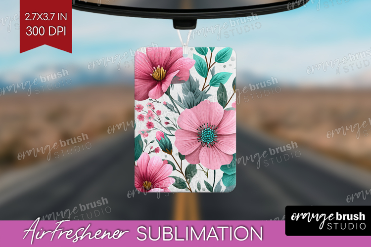 3D Flowers Air Freshener PNG - Summer PNG Sublimation