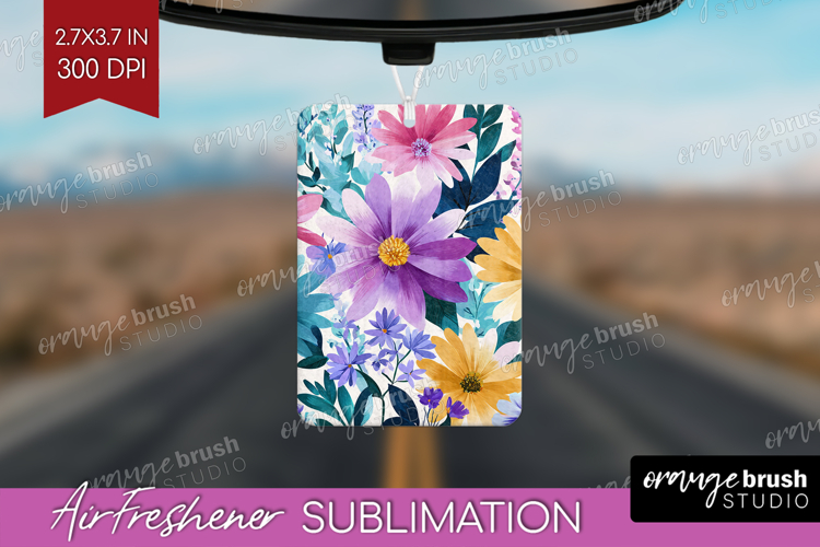 3D Flowers Air Freshener PNG - Summer PNG Sublimation