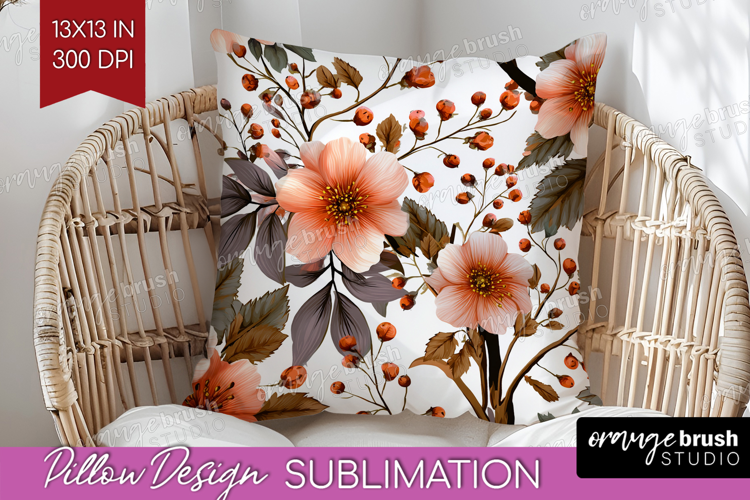3D Flowers Pillow Sublimation - Summer Pillow Cover PNG