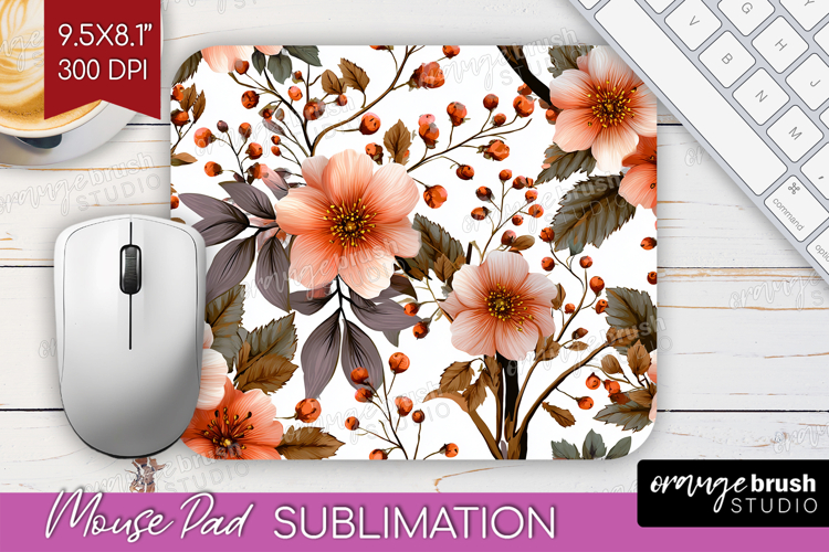 3D Flowers Mouse Pad Sublimation - Summer Mousepad PNG