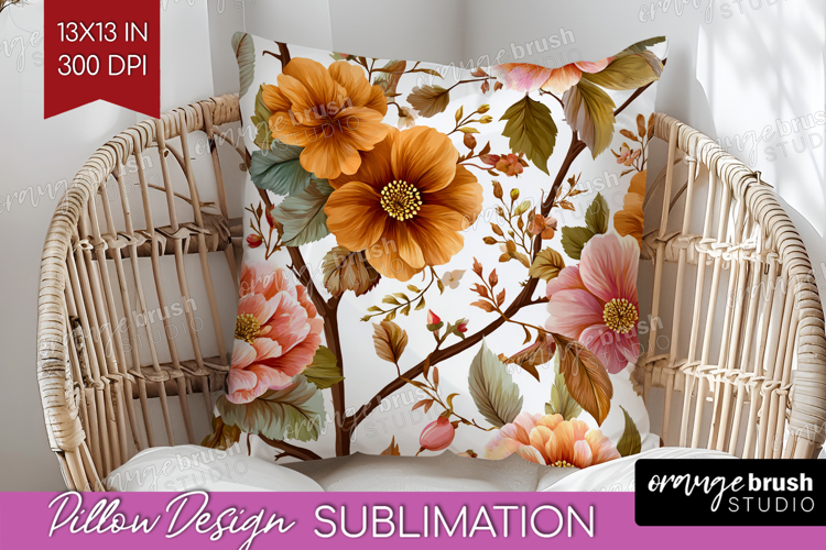 3D Flowers Pillow Sublimation - Summer Pillow Cover PNG