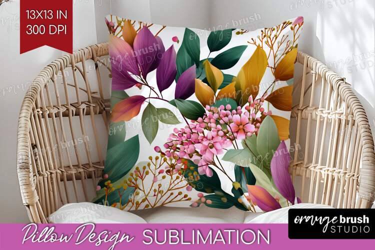 3D Flowers Pillow Sublimation - Summer Pillow Cover PNG example image 1