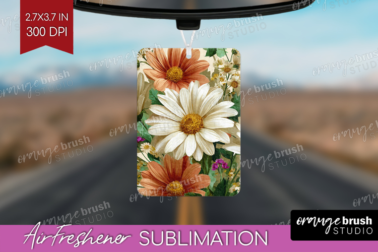 3D Flowers Air Freshener PNG - Summer PNG Sublimation