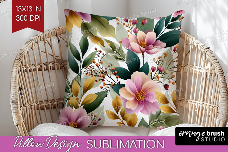 3D Flowers Pillow Sublimation - Summer Pillow Cover PNG