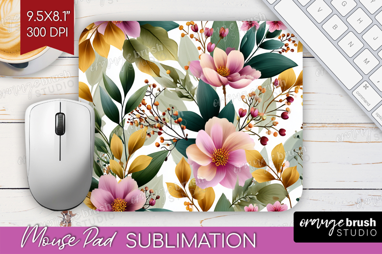 3D Flowers Mouse Pad Sublimation - Summer Mousepad PNG