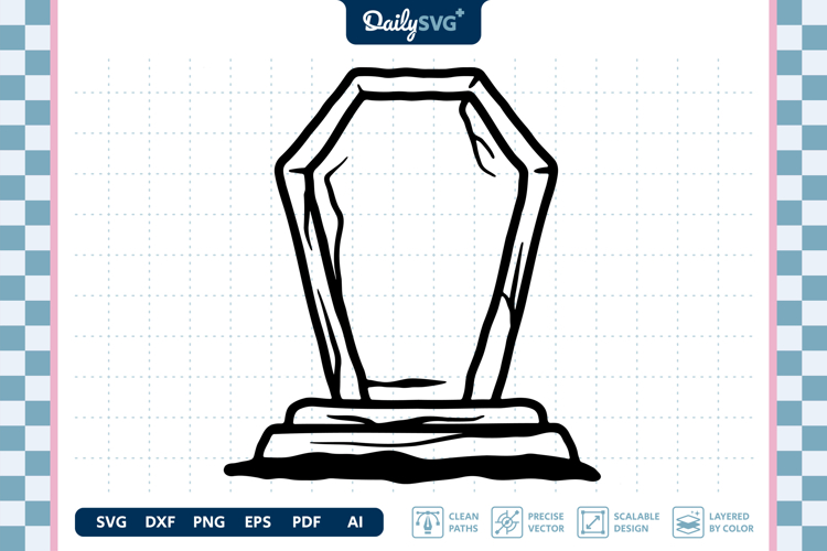 Tombstone Bold Line SVG Halloween Graveyard Cut File
