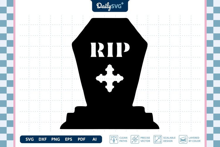 Tombstone Silhouette SVG Halloween Graveyard Cut File