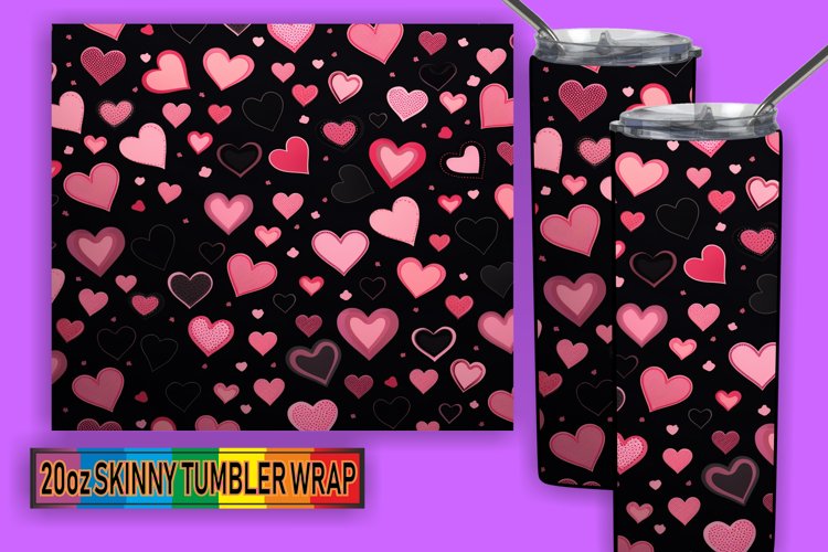 Vibrant Heart Patterns: Watercolor Tumbler Wrap