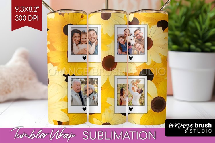 Retro Photo Tumbler PNG - Flowers Picture Tumbler Wrap