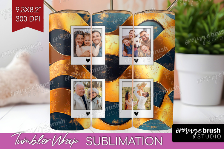 Rose Gold Photo Tumbler PNG - Abstract Picture Tumbler Wrap
