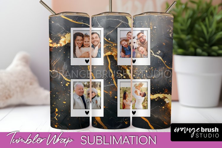 Photo Tumbler Wrap, Marble Family Frame Tumbler Sublimation