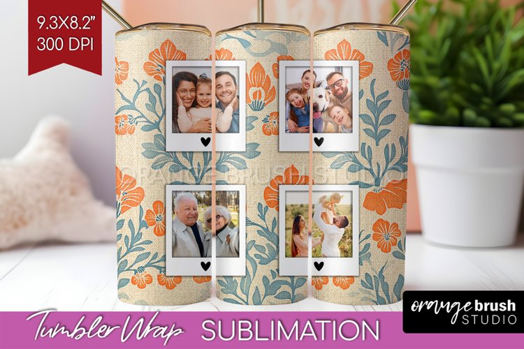 Flowers Photo Tumbler PNG - Vintage Floral Picture Tumbler