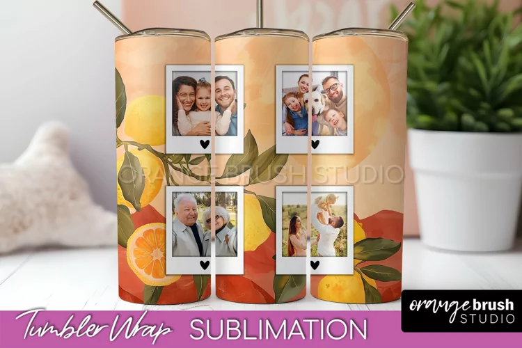 Photo Tumbler Wrap, Boho Family Frame Tumbler Sublimation
